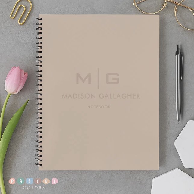 Massives weiches Licht Pastell Beige Grau Braune F Notizbuch (Solid Soft Light Pastel Beige Grey Brown Color Notebook
)