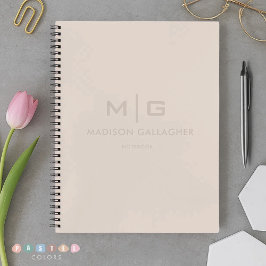 Massives weiches Licht Pastell Elfenbein Beige Cre Notizbuch