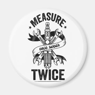 Maßnahme einmal Swear zweimal Funny Mechanic Vinta Magnet