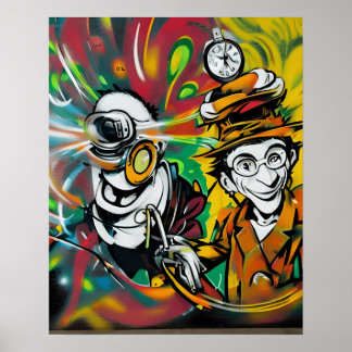 Maßnahmen mit Niedlicher und Cooler Graffiti Stree Poster