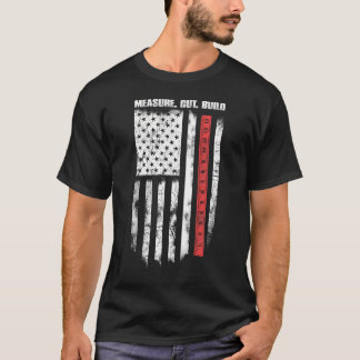 Maßschnitt Holzbearbeitungsflagge Amerika - Stift T-Shirt