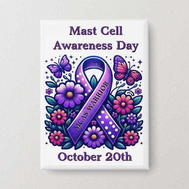 Mast Cell Activation Syndrome MCAS Warrior Button (Vorderseite)