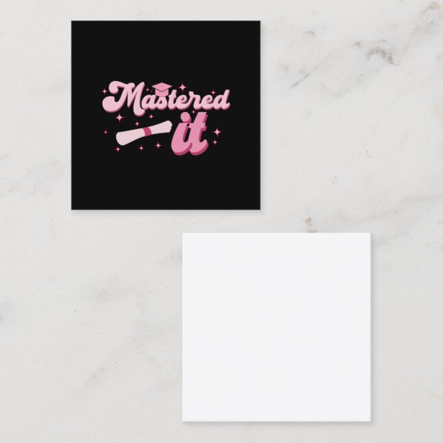 Master-Abschluss-MBA-Abschluss Quadratische Visitenkarte (Vorne/Hinten)