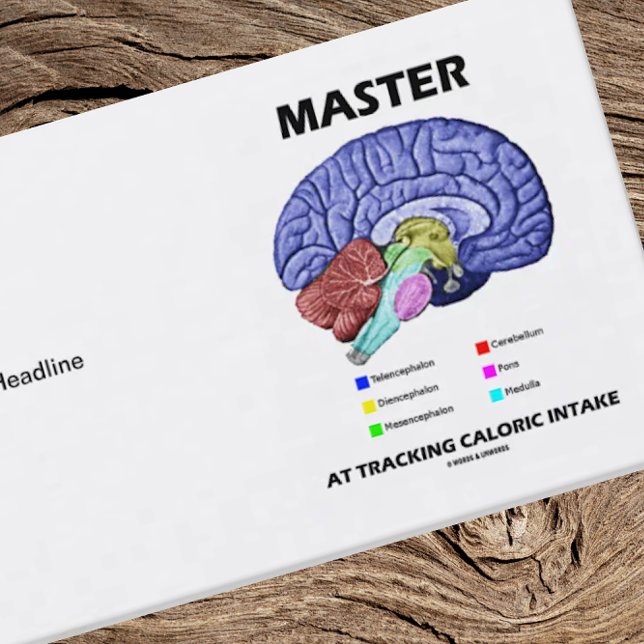 Master bei Tracking Caloric Intake (Gehirnhöhe) Visitenkarte (Business card for anyone who knows that the brain is a "Master At Tracking Caloric Intake")