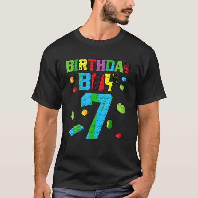 Master Builder 7th Birthday Boy 7 Sieben Year Buil T-Shirt (Vorderseite)