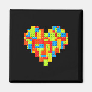 Master Builder Block Brick Gebäude Herz Magnet