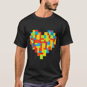 Master Builder Block Brick Gebäude Herz T-Shirt