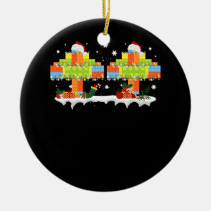 Master Builder Block Brick Gebäude Tree Weihnachte Keramik Ornament