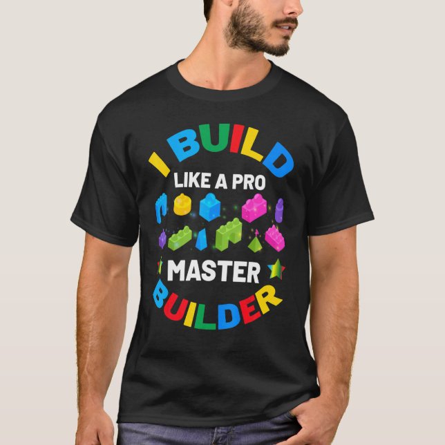 Master Builder blockiert Gebäude Brick Builder Kid T-Shirt (Vorderseite)
