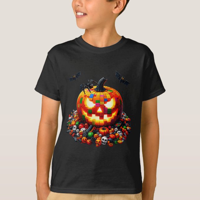Master Builder Blocks Bricks Building Pumpkin Hall T-Shirt (Vorderseite)