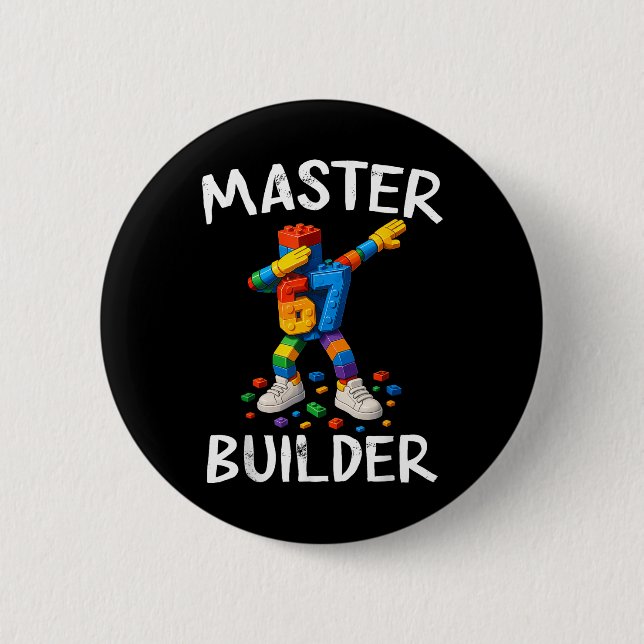 Master Builder Dabbing 67 Meme Building Blocks Bri Button (Vorderseite)
