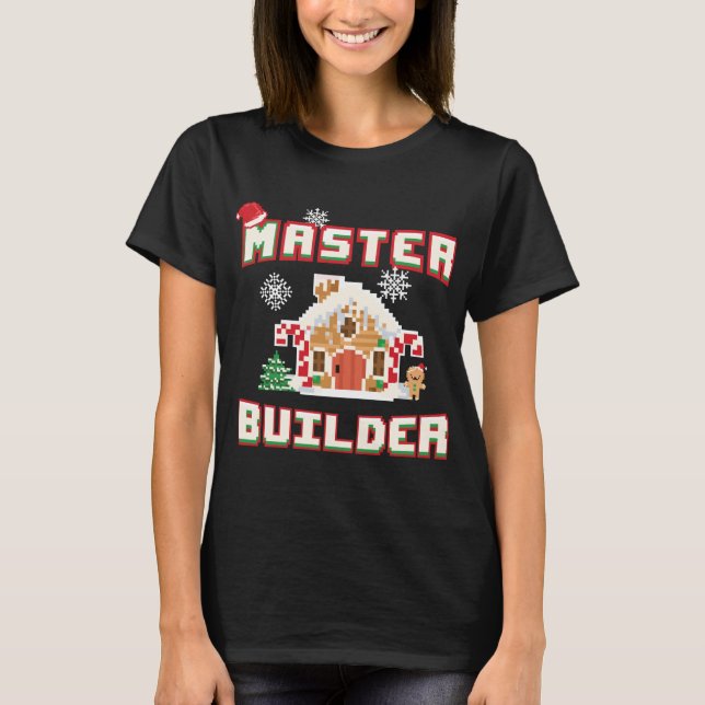 Master Builder Gingerbread House Construction Deko T-Shirt (Vorderseite)