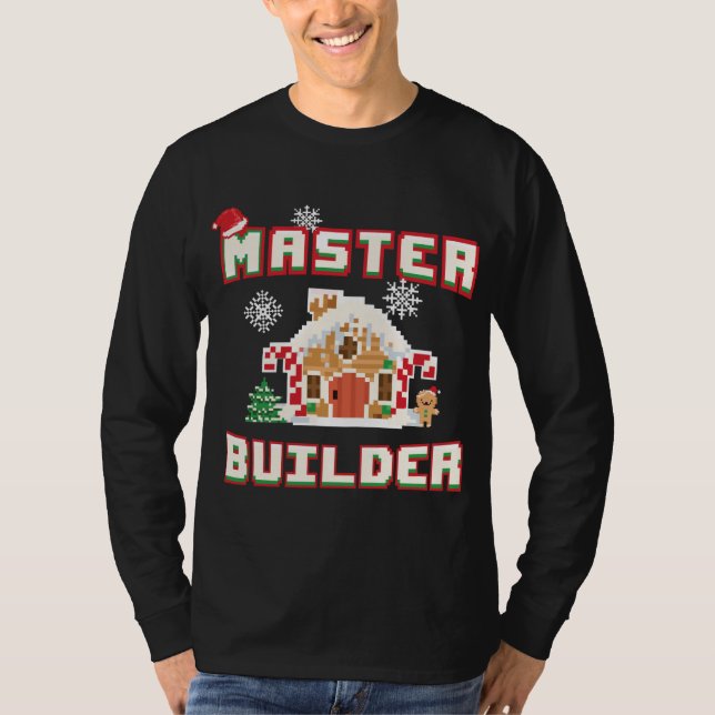 Master Builder Gingerbread House Construction Deko T-Shirt (Vorderseite)