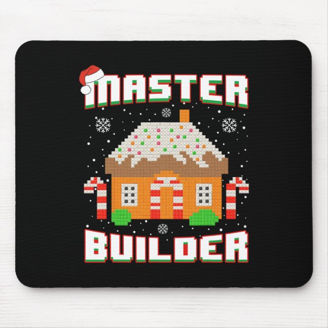 Master Builder Gingerbread House Weihnachtsblock B Mousepad (Vorne)