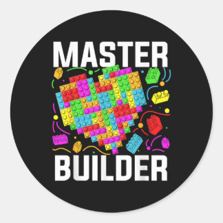 Master Builder Heart Block Brick Gebäude Runder Aufkleber