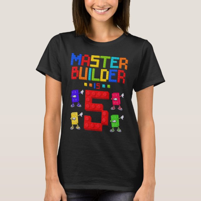 Master Builder ist 5 Jahre alt Gebäude 5. Geburtst T-Shirt (Vorderseite)