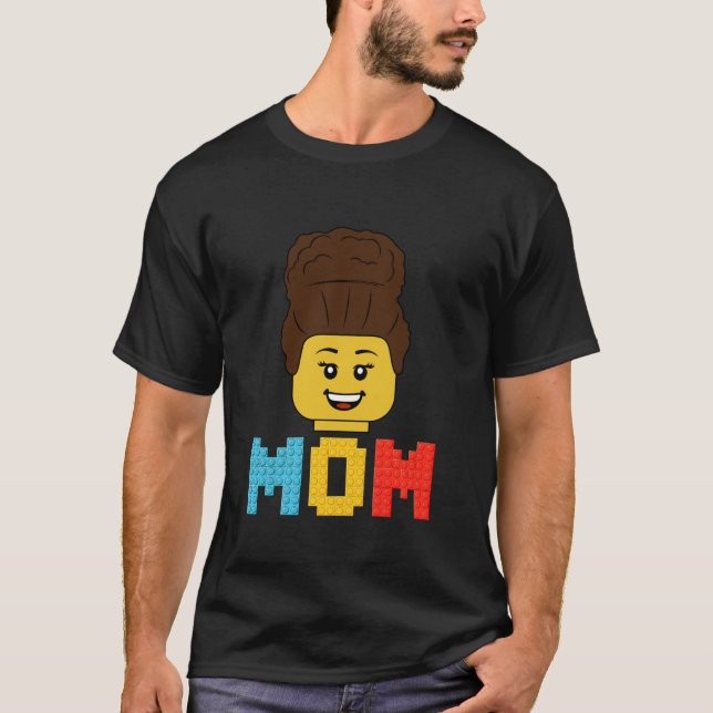 Master Builder Mama Gebäude Bricks Blöcke übereins T-Shirt (Vorderseite)