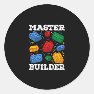 Master Builder Niedlich Block Gebäude Kids Toys Br Runder Aufkleber