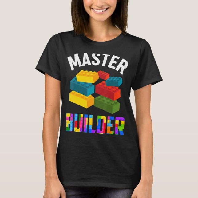 Master Builder Niedlich Brick Builder Blocks Toys T-Shirt (Vorderseite)