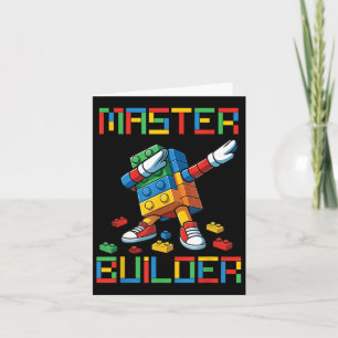 Master Builder T-Shirt Dabbing Blocks Bricks Gebäu Karte