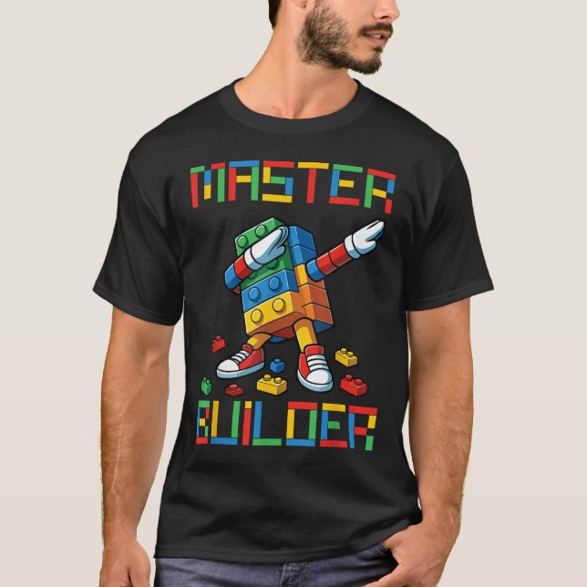 Master Builder Tee Dabbing Blocks Bricks Building  (Vorderseite)