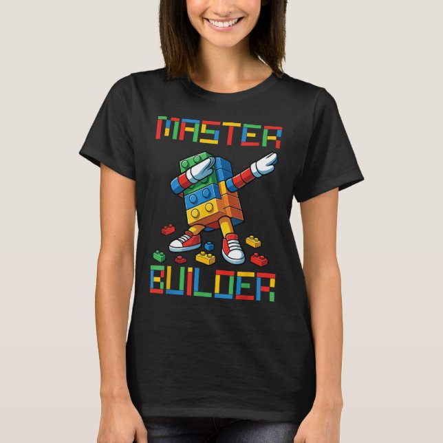 Master Builder Tee Dabbing Blocks Bricks Building  (Vorderseite)
