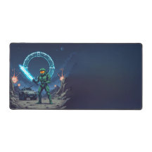 Master Chief Halo Adventure - Pixel Art Desk Mat