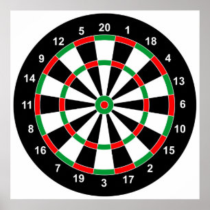 Master Darts Board Basic Round-Target Classic-Spie Poster