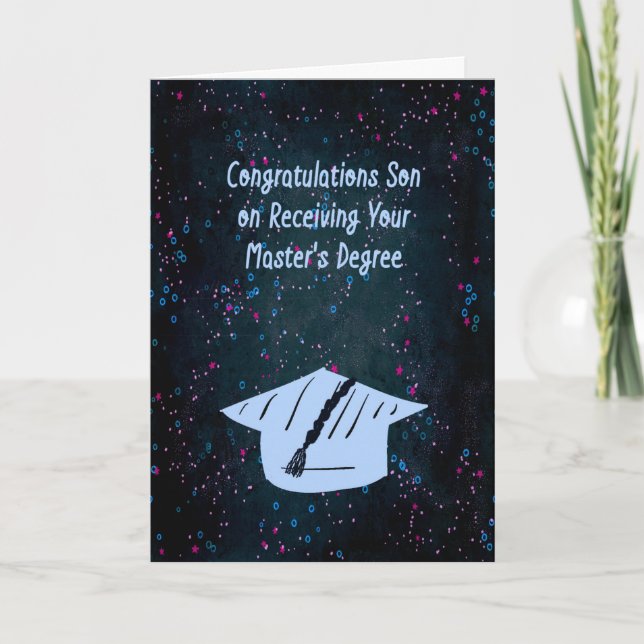 Master-Degree-Karte für Son Confetti-Design Karte (Vorderseite)