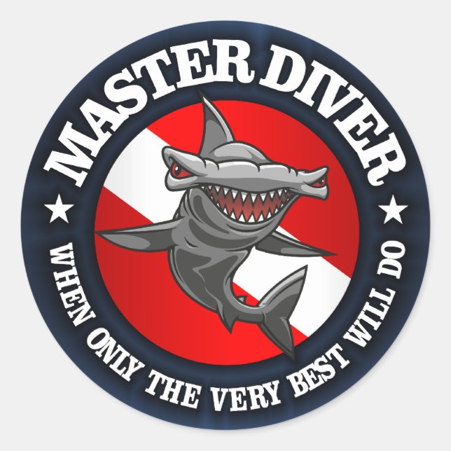 Master Diver (Hammerhead) Runder Aufkleber (Vorderseite)