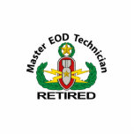 Master EOD in Farbe Remüde Freistehende Fotoskulptur<br><div class="desc">EOD Master Abzeichen in Farbe mit Remüde. Die Hintergrundfarbe kann (je nach Produktart) geändert und das Bild durch die Schaltfläche Anpassen verändert werden.</div>