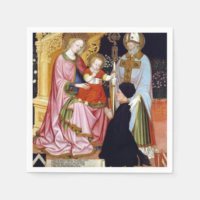 Master G.Z. Madonna and Child mit dem Spender Serviette (Vorderseite)