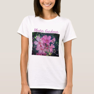 Master Gardener Bright Pink Oleander Foto Blume T-Shirt