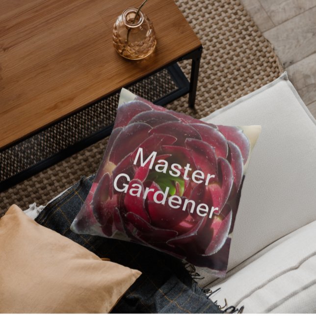 Master Gardener Coastal Pflanze Foto Red Succulent Kissen (Von Creator hochgeladen)