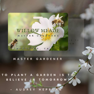 Master Gardener ID Abzeichen mit Blume und Bienen Ausweis