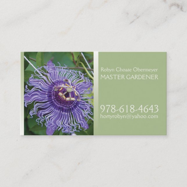 Master Gardener Light Green Olive Business Card Visitenkarte (Vorderseite)
