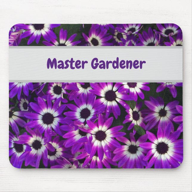Master Gardener Lila Floral Foto Blume Mousepad (Vorne)