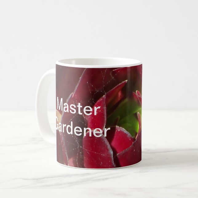 Master Gardener Red Succulent Foto Landscaper Kaffeetasse (Vorderseite Links)