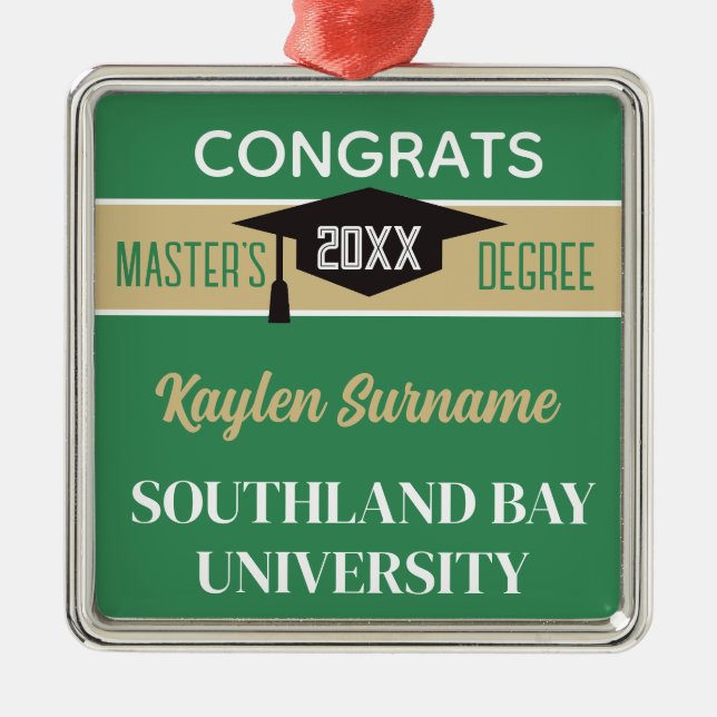 Master-Grad-Glückwünsche! CUSTOM Ornament Aus Metall (Vorne)