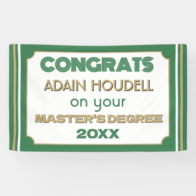 Master-Grad-Glückwünsche! Personalisiert Banner (Horizontal)
