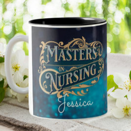 Master in der Krankenpflege Abschluss Krankenpfleg Zweifarbige Tasse