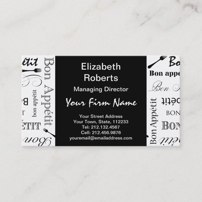 Master Koch Bon Appetit Food Lover Visitenkarte (Vorderseite)