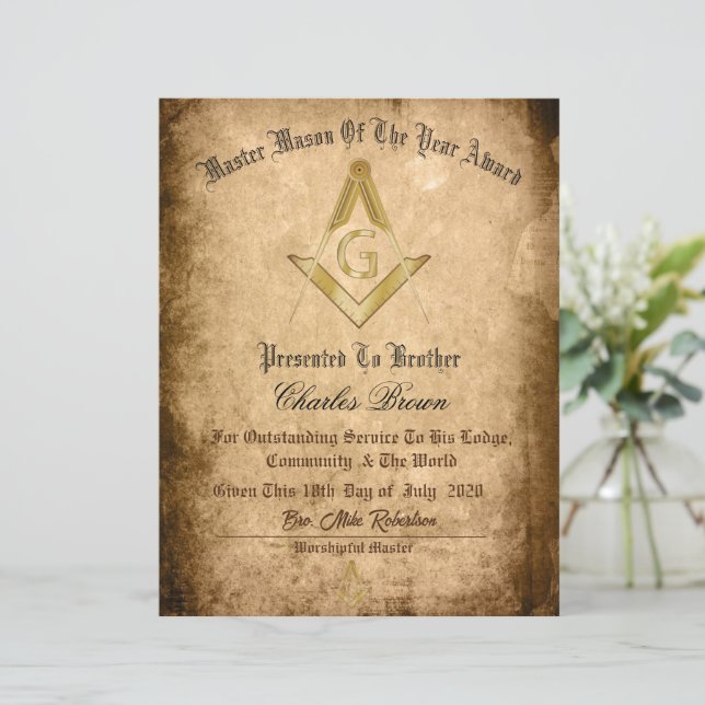 Master-Mason des Jahres (Stehend Vorderseite)