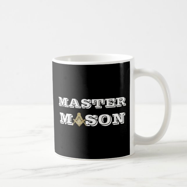Master Mason Freemason Compass Black Kaffeetasse (Rechts)