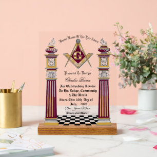 Master-Masons des Jahres Acrylschild