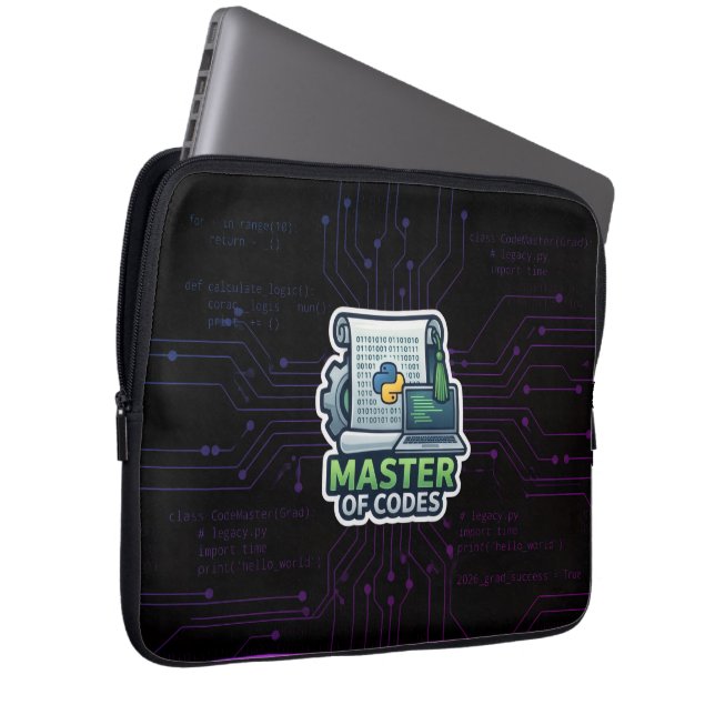 Master of Codes Developer Laptop Sleeve - Python (Vorne Rechts)