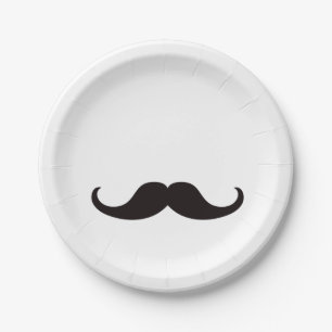 Master of Disguise Mustache Papierplatte weiß Pappteller