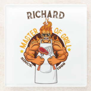 Master of Grill Vathers Day Gift GRILLEN Koch Vate Glasuntersetzer