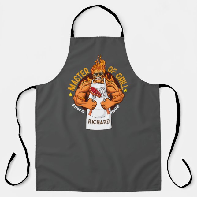 Master of Grill Vathers Day Gift GRILLEN Koch Vate Schürze (Vorderseite)