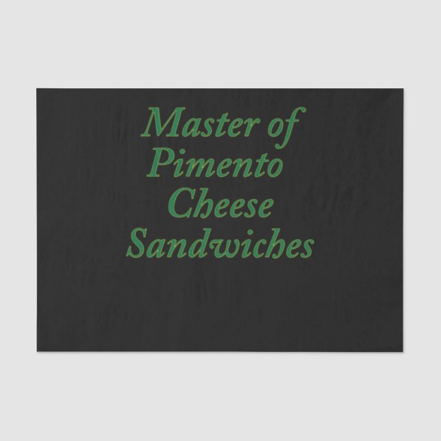 Master of Pimento Cheese Sandwiches Funny Golf Seidenpapier (Vorderseite)